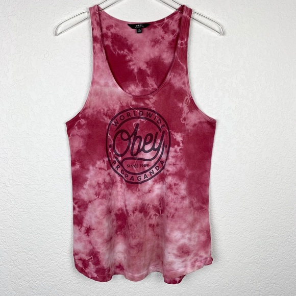 Obey Tops - ⭐️2/$25 Obey Tie-Dye Scoopneck Graphic Muscle Tank